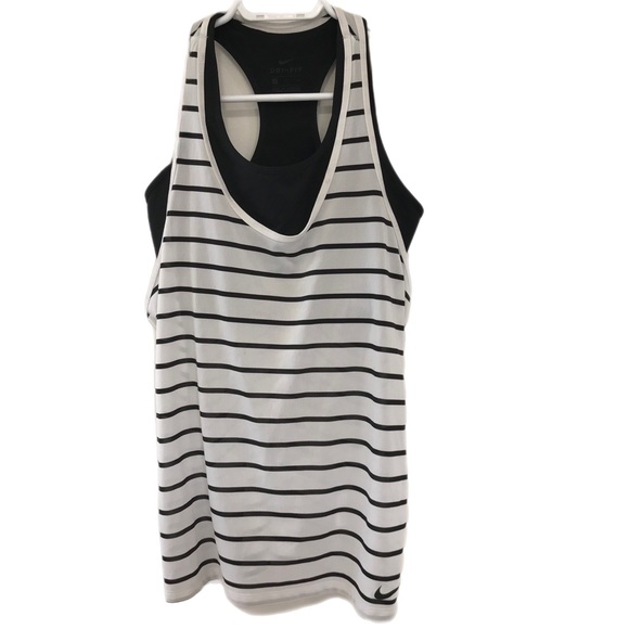 Nike Black&White Dri Fit Tank Loose Support Sports Bra Top - Picture 1 of 7